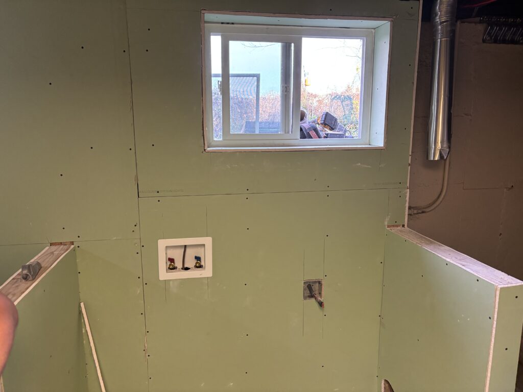 Basement Laundry Room Drywall Remodel